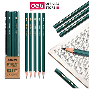 Bút Chì Lục Giác 2B HB Deli - Bút Chì Gỗ Thi Trắc Nghiệm Ruột Đậm Bút Chì Học Sinh Cấp 1 Tập Viết Chì Vẽ Phác Thảo