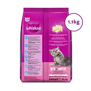 [Bộ 2] Thức Ăn Cho Mèo Con Whiskas Junior 2-12 Months Vị Cá Thu & Cá Biển (Mix Vị) 1.1kg/Túi