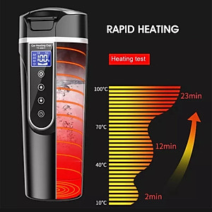 Bình (Cốc) đun nước nóng trên xe hơi ô tô {12v-24v - Cảm ứng - 500ML} Cao Cấp