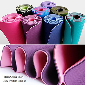 Thảm Tập Yoga, Gym Amalife 2 Lớp + Túi Đựng Thảm Tập Yoga Dây Buộc Thảm Tập Yoga (Giao Màu Ngẫu Nhiên)