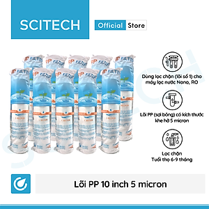 Combo 10 lõi lọc PP 10 inch 5 micron - Lõi số 1 máy lọc nước Nano/UF/RO, bộ lọc thô - Hàng chính hãng