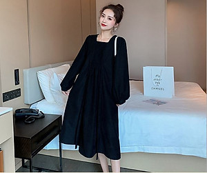 Váy Bầu Công Sở Thu Đông Azuno AZ1811 Chất Liệu Nhung Ép Cao Cấp Mẫu Mới