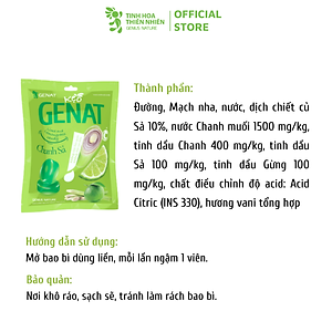 Kẹo ngậm Genat Chanh Sả (Túi 20 viên)