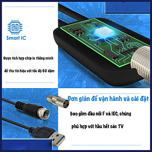 Ăng Ten Tivi Kỹ Thuật Số Mặt Đất, Anten Thu Sóng Tín Hiệu Kỹ Thuật Số, Ăng Ten Tv Khuếch Đại Tín Hiệu Kỹ Thuật Số Trong Nhà, Ang Ten Bắt Tín Hiệu Kỹ Thuật Số Tại Nhà, Anten DVB-T2 4k 1080P Dễ Sử Dụng