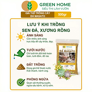Đá Khoáng Masato GreenHome, Bao 500gr, Loại Cao Cấp, Sạch Bụi, Không Vụn, Rải Mặt, Kích Rễ, Giúp Sen Đá Lên Màu Nhanh