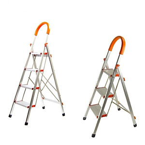 Thang nhôm 3 - 4 - 5 - 6 bậc xếp gọn - chữ A -  bản to - tay vịn -  cao cấp chính hãng -  thang gia đình đa năng gấp gọn