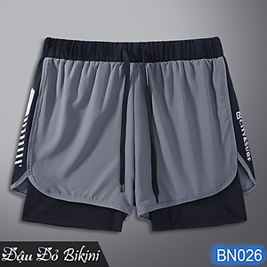 Bộ đồ bơi nam ngắn tay + quần boxer 2 lớp, họa tiết mạnh mẽ, set quần áo đi biển, đi bơi cho nam giới, chất thun bơi dày dặn mịn mát đẹp | BN031