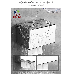 Hộp Đựng Giấy Vệ Sinh INOX 304 Pimisi PR-042V Nắp Đậy Kín Chống Nước Cho Giấy - Hàng Chính Hãng