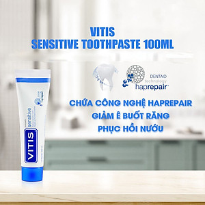 Kem Đánh Răng Vitis Sensitive 100ml – Giảm Ê Buốt, Hỗ Trợ Tái Tạo Men Răng - Nhập Khẩu Tây Ban Nha