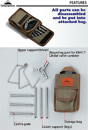 Phụ kiện chân đế khung bếp gas mở rộng Campingmoon Z01