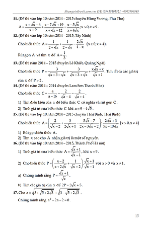 Sách Các Chuyên Đề Bồi Dưỡng Học Sinh Giỏi Đại Số Lớp 9