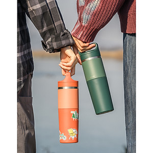 Bình giữ nhiệt Slo 2in1 with tumbler LocknLock LHC4332 (Bình giữ nhiệt và cốc nhựa) 600ml