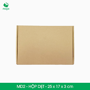 MD2 - 25x17x3 cm - 100 Thùng hộp carton trơn đóng hàng