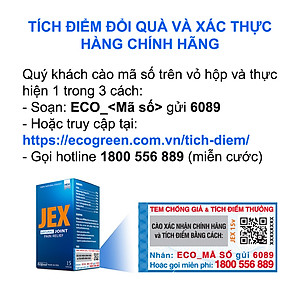[Hộp 15v] Viên Uống Giảm Đau Xương Khớp JEX Ecogreen Tái Tạo Sụn Khớp