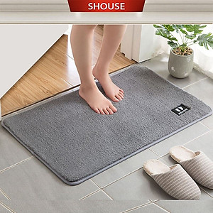 Thảm lau chân, chùi chân chống trơn trượt, chất liệu lông siêu thấm, Thảm nhà tắm, thảm trang trí cửa phòng màu trơn khổ 40x60cm - Chính hãng MINIIN (Giao màu ngẫu nhiên)