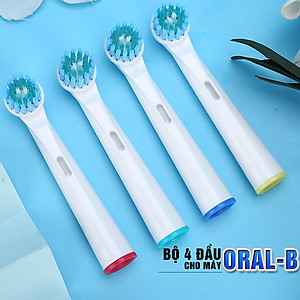 Cho máy Oral B Braun, bộ 4 Đầu Bàn Chải đánh răng điện thay thế MIHOCO EB28-P New Sensitive, làm sạch răng, cho nướu nhạy cảm, BỊ VIÊM