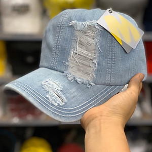 Mũ lưỡi trai jean rách bụi cá tính, phong cách thời trang mới - Hạnh Dương