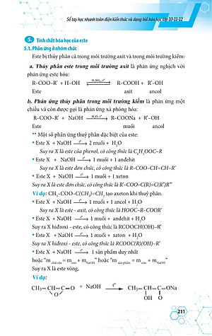 Sách Sổ Tay Học Nhanh Toàn Diện Kiến Thức Và Dạng Bài Hóa Học Lớp 10 - 11 - 12