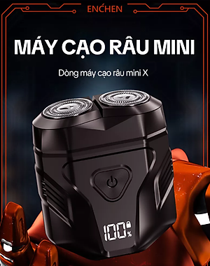 Máy cạo râu Enchen Mini X {New 2025} 15 lưỡi dao tự mài, đầu cạo 3D kháng nước toàn thân pin trâu - Hàng chính hãng