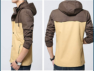 Áo Khoác Nam Kaki Phối Nón Phong Cách Hàn Quốc Cao Cấp AK38