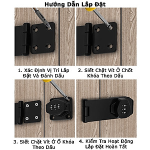 Chốt Khóa Mật Khẩu KUNBE Chốt Cửa Lật Khóa Số Nhiều Kích Thước Thích Hợp Nhiều Loại Cửa