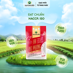 [Gạo ST21] Gạo Lài Long Phụng Vinh Hiển Túi 5kg - Gạo Tươi Còn Cám - Mềm ngon, dẻo vừa