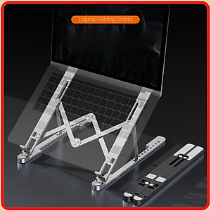 Giá Đỡ Laptop Hợp Kim Nhôm Cao Cấp Gấp Gọn CRAZY COOL, Giúp Tản Nhiệt Laptop, Macbook, Máy Tính Xách Tay - 10 Vị Trí Điều Chỉnh Góc Độ - Hàng Chính Hãng
