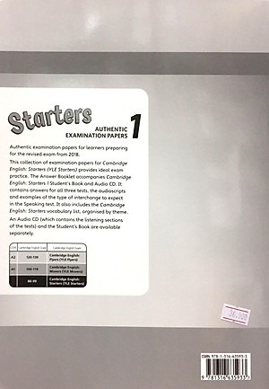 Cambridge English Starters 1 for Revised Exam from 2018 Ans Booklet