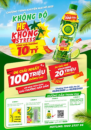Thùng 24 chai Trà xanh vị chanh Không Độ chai PET 455 ml