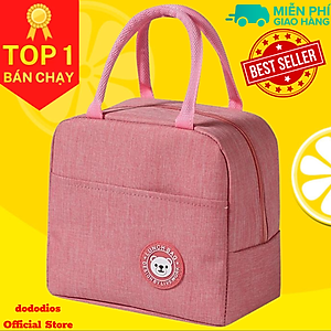 Túi đựng cơm giữ nhiệt dododios đựng hộp cơm văn phòng size lớn đơn sắc khóa kéo, tay xách tiện dụng, Túi Giữ Nhiệt Đựng Hộp Cơm 2 Ngăn – Chọn Màu Túi Giữ Nhiệt Đựng Cặp Lồng Cơm– Nhiều Màu – Chống Thấm Nước Chính Hãng dododios
