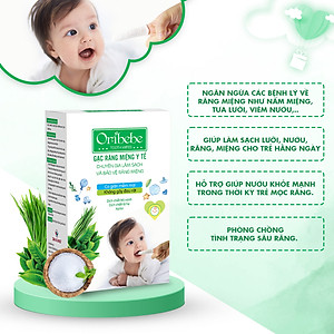 Gạc Rơ Lưỡi Cho Bé Oribebe Giúp Vệ Sinh Răng Miệng Làm Sạch Và Bảo Vệ Lưỡi Nướu Cho Bé Hộp 30 gói
