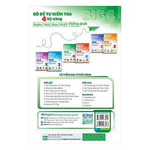 Sách Big 4 Bộ Đề Tự Kiểm Tra 4 Kỹ Năng Nghe - Nói - Đọc - Viết (Cơ Bản Và Nâng Cao) Tiếng Anh Lớp 4 - Tập 2