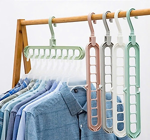 [Combo 10] Móc Nhựa Treo Quần Áo Đa Năng  9 Lỗ Tiết Kiệm Diện Tích - Hàng Cao Cấp