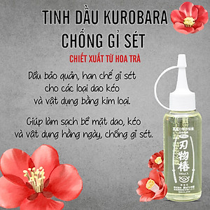 Dầu Chống Gỉ Sét Dao, Kéo Và Dụng Cụ Nhà Bếp Chiết Xuất Hoa Trà Kurobara Hamono (Chai 100 mL)