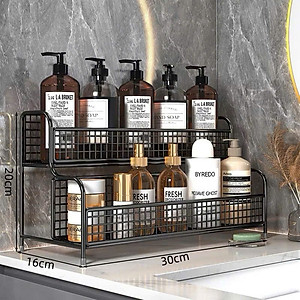 Kệ Để Bàn Bếp 2 Tầng Lưới Thép Sơn Tĩnh Điện Chống Rỉ, Kệ Mỹ Phẩm Trang Trí Tiện Lợi - HÀNG CHÍNH HÃNG MINIIN