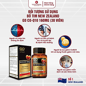Bộ Sản Phẩm 3 Hộp Viên Uống Bổ Tim New Zealand Go Co Q10 160mg 30 Viên | Giảm Lão Hóa Tim Mạch; Giúp Cơ Thể Khỏe Mạnh - Nhập Khẩu Chính Hãng
