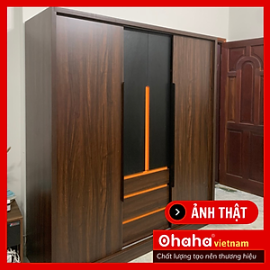 [Kèm Ảnh Thực Tế - Miễn phí vận chuyển & Lắp đặt] TỦ QUẦN ÁO GỖ CÔNG NGHIỆP CAO CẤP OHAHA - TACC009