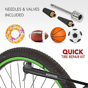 Bơm xe đạp gắn treo xe Kiotool chắc chắn nhỏ gọn cơ động kèm đủ phụ kiện