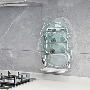 Kệ để nắp vung nồi 3 tầng inox 304 dán tường Hobby home decor TT03