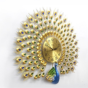 Đồng Hồ Treo Tường Con Chim Công Kim Trôi A25 Nghệ Thuật Cao Cấp Shouse hiện đại 3D kích cỡ lớn đẹp treo phòng khách