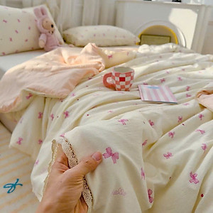 Chăn Đũi ICY Mới, Viền Ren Cao Cấp, Mềm Mịn, Mát Lạnh Cho Mùa Hè (2mx2m2) - HÀNG CHÍNH HÃNG MINIIN