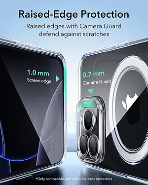 Ốp Lưng cho iPhone 16 Pro / iPhone 16 Pro Max ESR Zero Clear Case HaloLock - Hàng Chính Hãng