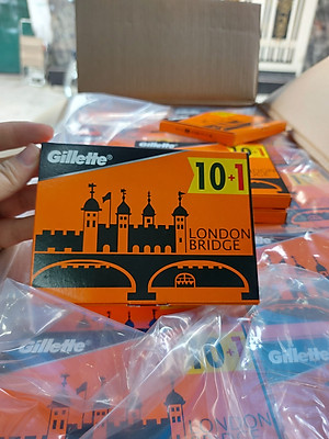 Vỉ 110 lưỡi lam Gillette London Bridge giá rẻ (Gồm 10 hộp nhỏ - mỗi hộp 11 lưỡi)