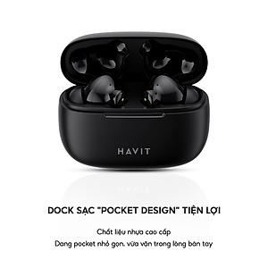 Tai Nghe TWS Havit TW967 BT 5.0, Thiết Kế Công Thái Học, Driver 10mm, Nghe Nhạc Đến 5H - Hàng Chính Hãng
