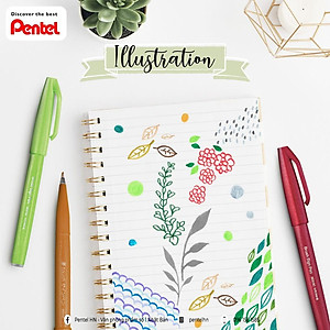 Bút viết thư pháp Pentel SES15C 12 màu cơ bản