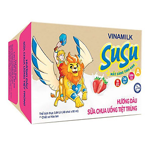 Sữa chua uống hương dâu Vinamilk Susu - Thùng 48 chai 80ml