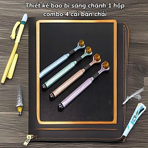 COMBO 4 Bàn Chải Đánh Răng 3 Mặt, Bàn Chải Đánh Răng Đa Chiều Làm Sạch Đồng Thời Cả 3 Bề Mặt Của Răng, Lông Mềm Mượt