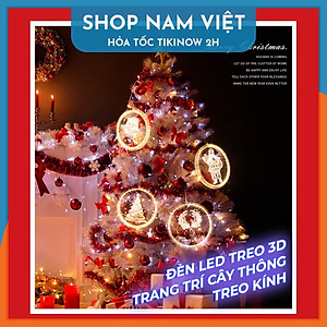 Dây Treo Đèn LED 3D Hình Cây Thông, Chuông Trang Trí Giáng Sinh, Noel - Chính Hãng NAVIVU