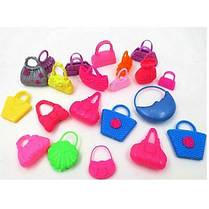 Bộ 32 Chi Tiết Phụ Kiện Thời Trang Búp Bê Đồ Chơi (10 Giầy+10 Váy+6 Vòng+4 Kính +2 Túi)