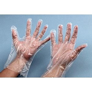 Hộp 100 bao tay nilon dùng chế biến thực phẩm an toàn vệ sinh tặng 2 zipper 10cm